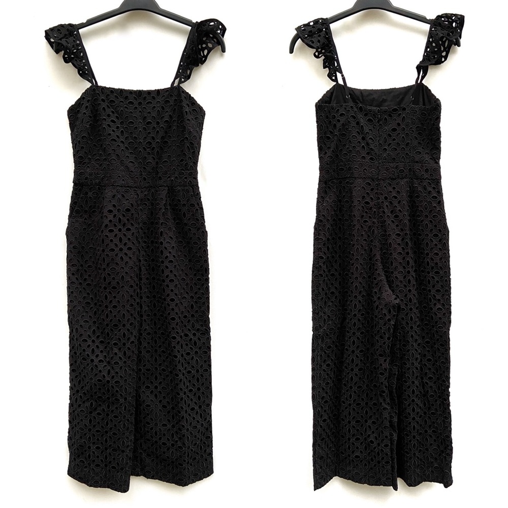 J. Crew Eyelet Ruffle Cropped Wide Leg Jumpsuit - Picture 3 of 10